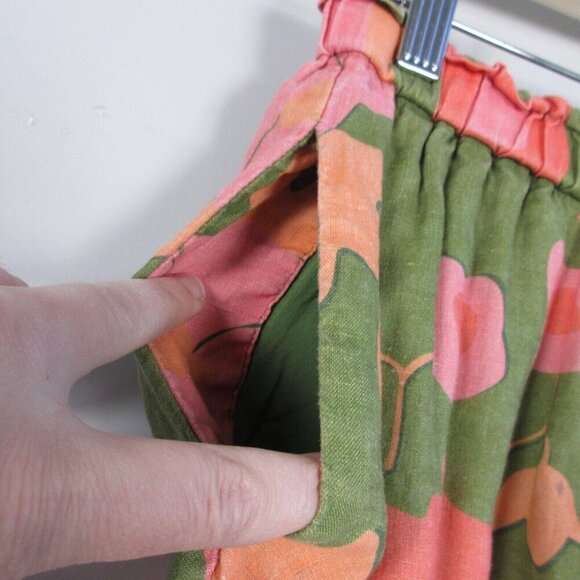 Trovata Birds of Paradise Willa Pants Women's Linen Pull On Floral Green XS 190 - Picture 7 of 14